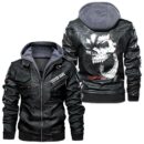 Custom Name Dodge Skull Leather Jacket - Personalized Logo Car Motorcycle Model