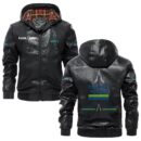 Custom Name Deutz Fahr PU Leather Hooded Jacket – Personalized Logo Car Motorcycle Model