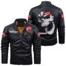 Custom Name Ducati Skull Leather Jacket - Personalized Logo Car Motorcycle Model