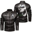 Custom Name Fendt Skull Leather Jacket - Personalized Logo Car Motorcycle Model