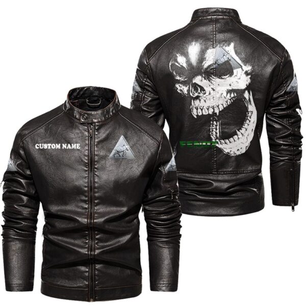 Custom Name Fendt Skull Leather Jacket - Personalized Logo Car Motorcycle Model - Image 3