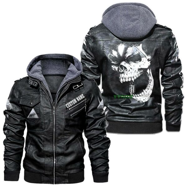Custom Name Fendt Skull Leather Jacket - Personalized Logo Car Motorcycle Model
