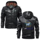 Custom Name Mv Agusta PU Leather Hooded Jacket – Personalized Logo Car Motorcycle Model