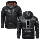 Custom Name Oldsmobile Cutlass PU Leather Hooded Jacket – Personalized Logo Car Motorcycle Model