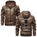 Custom Name Oldsmobile Cutlass PU Leather Hooded Jacket – Personalized Logo Car Motorcycle Model