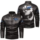 Custom Name Ford Skull Leather Jacket - Personalized Logo Car Motorcycle Model