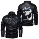 Custom Name Ford Skull Leather Jacket - Personalized Logo Car Motorcycle Model