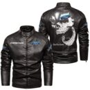 Custom Name Ford Motor Company Skull Leather Jacket - Personalized Logo Car Motorcycle Model