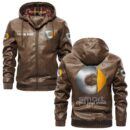 Custom Name Smart PU Leather Hooded Jacket – Personalized Logo Car Motorcycle Model