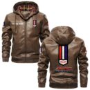 Custom Name Camaro Ss PU Leather Hooded Jacket – Personalized Logo Car Motorcycle Model