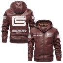 Custom Name Carroll Shelby PU Leather Hooded Jacket – Personalized Logo Car Motorcycle Model