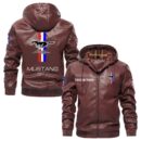 Custom Name Ford Mustang 2 PU Leather Hooded Jacket – Personalized Logo Car Motorcycle Model
