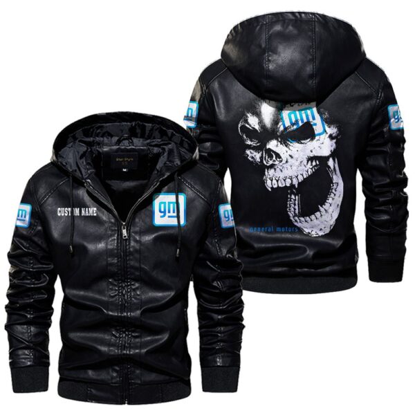 Custom Name General Motors Skull Leather Jacket - Personalized Logo Car Motorcycle Model - Image 5