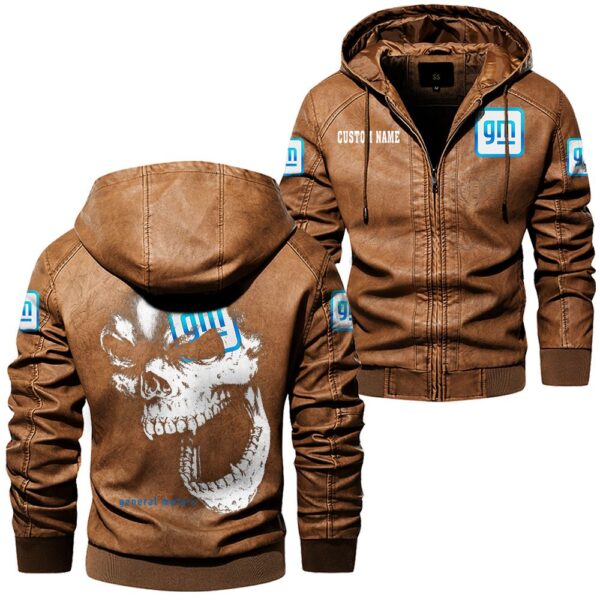 Custom Name General Motors Skull Leather Jacket - Personalized Logo Car Motorcycle Model - Image 6