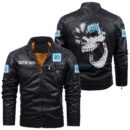 Custom Name General Motors Skull Leather Jacket - Personalized Logo Car Motorcycle Model