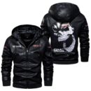 Custom Name Gmc Skull Leather Jacket - Personalized Logo Car Motorcycle Model
