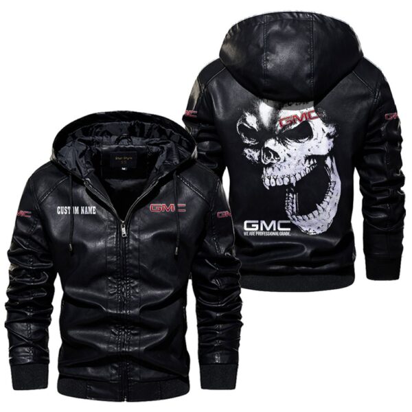Custom Name Gmc Skull Leather Jacket - Personalized Logo Car Motorcycle Model - Image 5