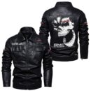 Custom Name Gmc Skull Leather Jacket - Personalized Logo Car Motorcycle Model