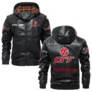 Custom Name Toyota 86 PU Leather Hooded Jacket – Personalized Logo Car Motorcycle Model