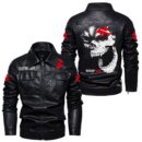 Custom Name Gsxr Skull Leather Jacket - Personalized Logo Car Motorcycle Model