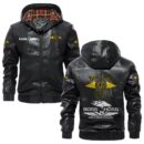 Custom Name Boss Hoss PU Leather Hooded Jacket – Personalized Logo Car Motorcycle Model