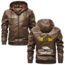 Custom Name Boss Hoss PU Leather Hooded Jacket – Personalized Logo Car Motorcycle Model