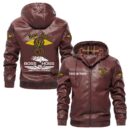 Custom Name Boss Hoss PU Leather Hooded Jacket – Personalized Logo Car Motorcycle Model