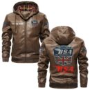 Custom Name Bsa PU Leather Hooded Jacket – Personalized Logo Car Motorcycle Model