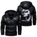 Custom Name Hilux Skull Leather Jacket - Personalized Logo Car Motorcycle Model