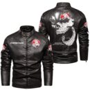 Custom Name Holden Skull Leather Jacket - Personalized Logo Car Motorcycle Model