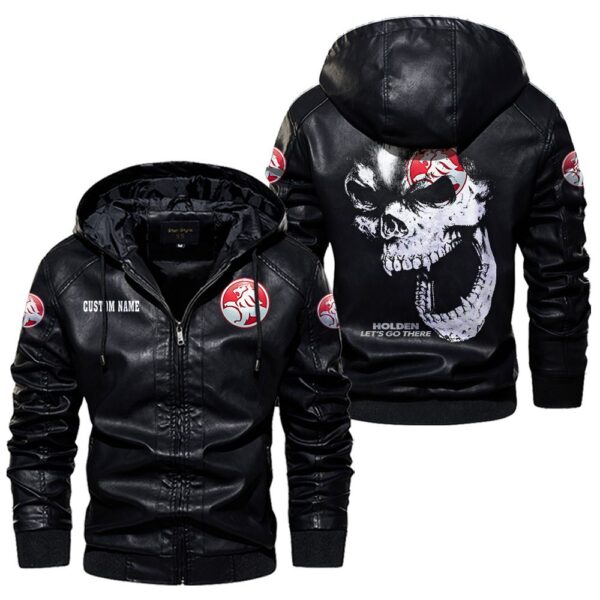 Custom Name Holden Skull Leather Jacket - Personalized Logo Car Motorcycle Model - Image 5