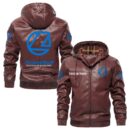 Custom Name Landini PU Leather Hooded Jacket – Personalized Logo Car Motorcycle Model