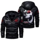 Custom Name Honda Cbr Skull Leather Jacket - Personalized Logo Car Motorcycle Model