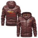 Custom Name Moto Morini PU Leather Hooded Jacket – Personalized Logo Car Motorcycle Model