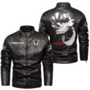 Custom Name Honda Skull Leather Jacket - Personalized Logo Car Motorcycle Model