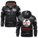 Custom Name Shelby PU Leather Hooded Jacket – Personalized Logo Car Motorcycle Model