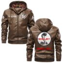 Custom Name Shelby PU Leather Hooded Jacket – Personalized Logo Car Motorcycle Model
