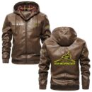 Custom Name Sherco PU Leather Hooded Jacket – Personalized Logo Car Motorcycle Model