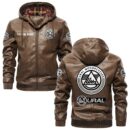 Custom Name Ural Motorcycles PU Leather Hooded Jacket – Personalized Logo Car Motorcycle Model