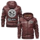 Custom Name Ural Motorcycles PU Leather Hooded Jacket – Personalized Logo Car Motorcycle Model