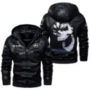 Custom Name Hyundai Skull Leather Jacket - Personalized Logo Car Motorcycle Model