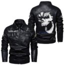 Custom Name Hyundai Skull Leather Jacket - Personalized Logo Car Motorcycle Model