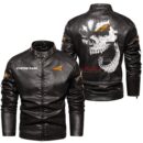 Custom Name Indian Motorcycle Skull Leather Jacket - Personalized Logo Car Motorcycle Model