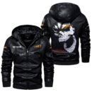 Custom Name Indian Motorcycle Skull Leather Jacket - Personalized Logo Car Motorcycle Model
