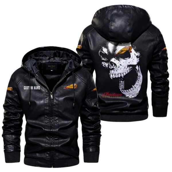 Custom Name Indian Motorcycle Skull Leather Jacket - Personalized Logo Car Motorcycle Model - Image 5