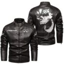 Custom Name Infiniti Skull Leather Jacket - Personalized Logo Car Motorcycle Model