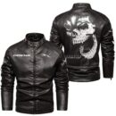 Custom Name Jaguar Cars Skull Leather Jacket - Personalized Logo Car Motorcycle Model
