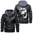 Custom Name Jaguar Cars Skull Leather Jacket - Personalized Logo Car Motorcycle Model