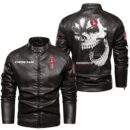 Custom Name Kenworth Skull Leather Jacket - Personalized Logo Car Motorcycle Model