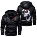 Custom Name Kenworth Skull Leather Jacket - Personalized Logo Car Motorcycle Model